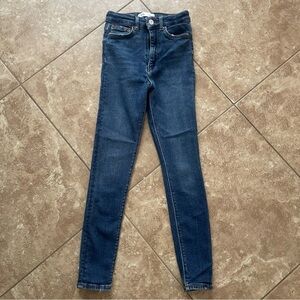 Zara Cotton Dark Blue Skinny Jeans Women's Size 2 High Waisted Stretch Denim